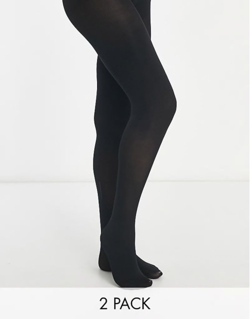 2 pack 80 denier tights in black