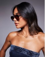 Quay big time round metal sunglasses with brown blue gradient lens