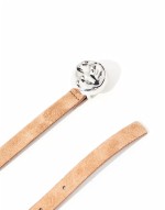 Suede hammered disc waist and hip belt in tan